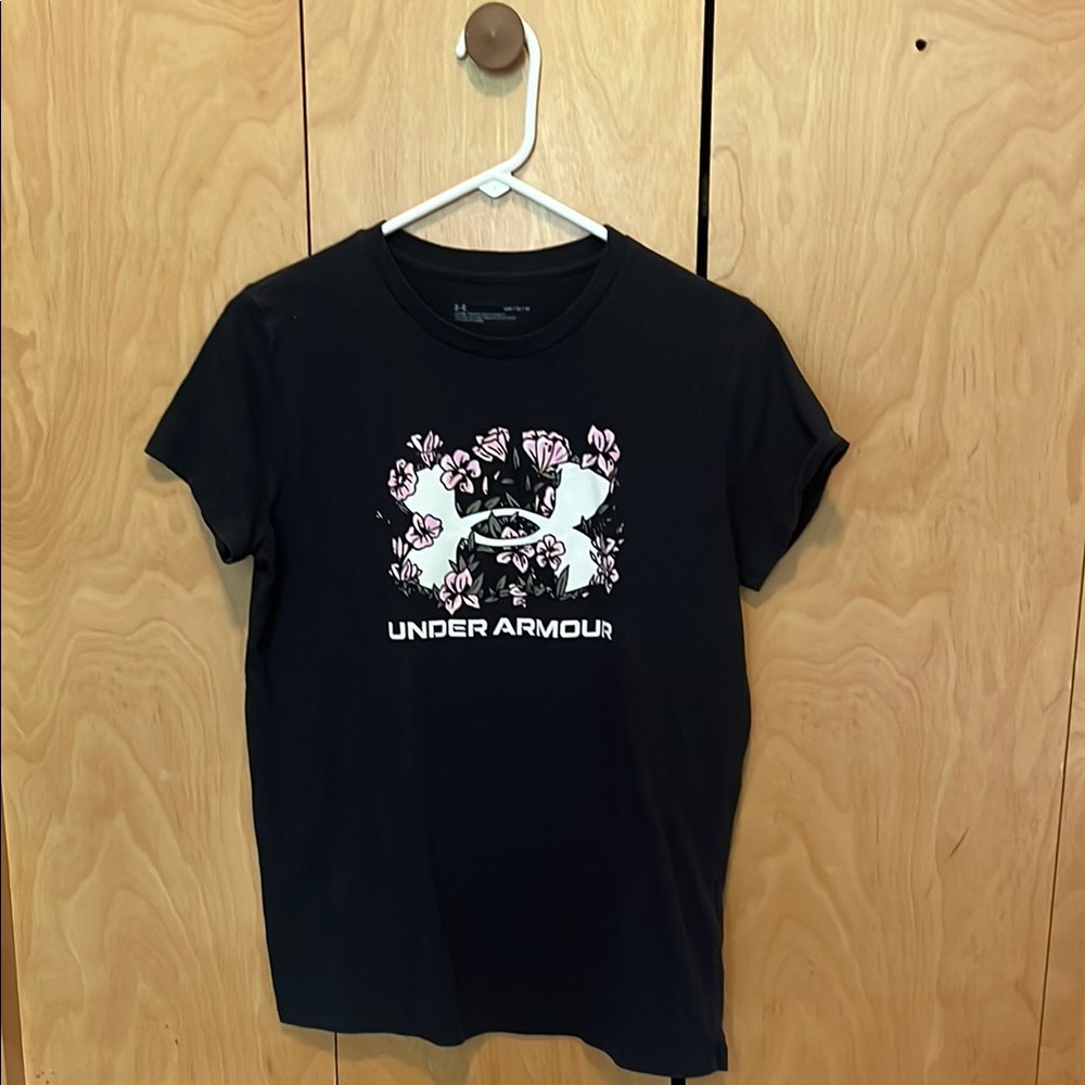 Under Armour Black Tee with Floral Design